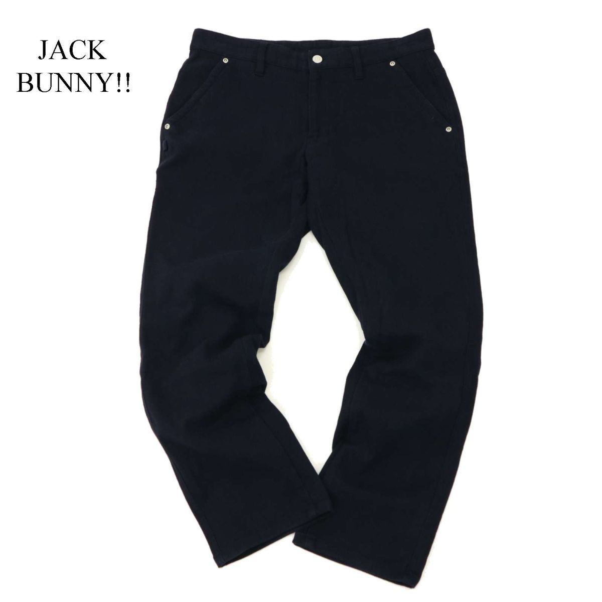 JACK BUNNY!! ジャックバニー パーリーゲイツ 秋冬 裏起毛★ 防風 ストレッチ スラックス パンツ Sz.5　メンズ 紺 ゴルフ　C3B03868_A#Q_画像1