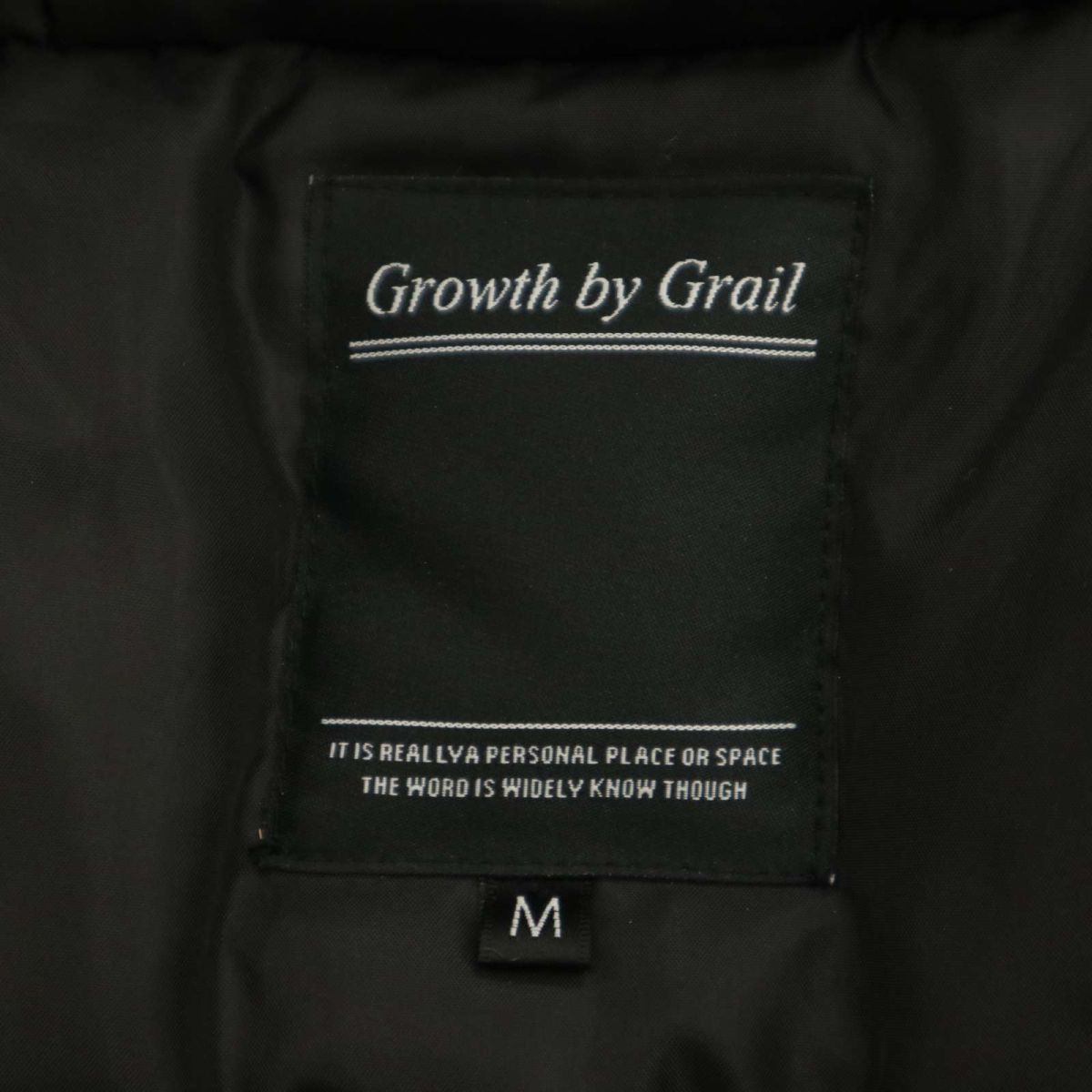 Growth by Grail グロースバイグレイル 秋冬 フルジップ 中綿★ フーディー ジャケット ブルゾン Sz.M　メンズ 黒　C3T09414_A#N_画像6