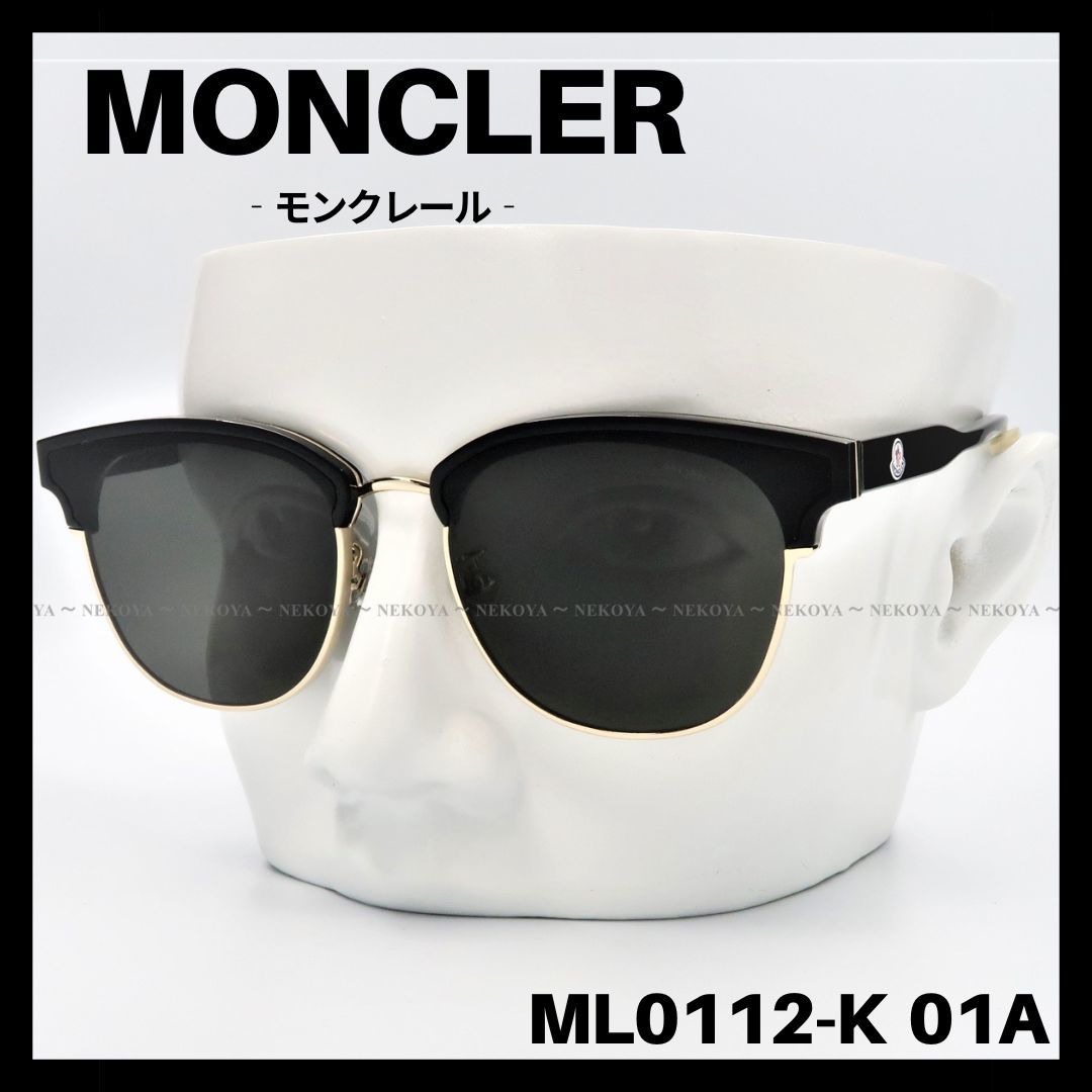MONCLER ML0112-K 01A サングラス ブラック×ゴールド グレー
