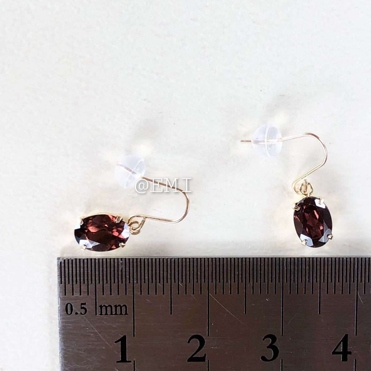 [ special sale *] K18 natural stone laz Berry zircon hook earrings color stone metal zircon