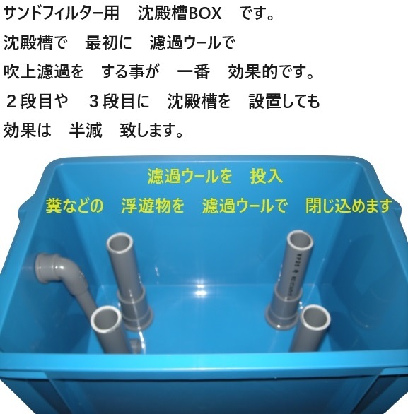 沈殿槽BOX　搭載　ウォータークリーナー　サンドフィルター　２トン用　３段濾過槽　濾過ウール　ホース付き ポンプ無し 14_画像4