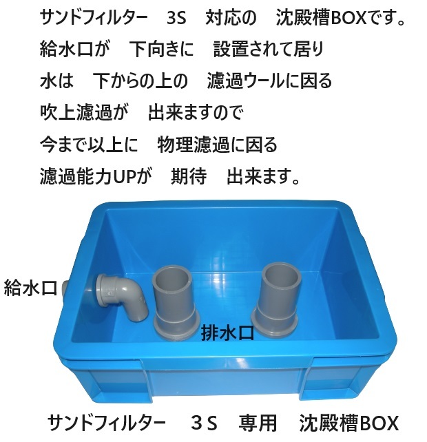 沈殿槽BOX　搭載　サンドフィルター　3S　３段タイプ　濾過砂　濾過ウール 付き　ポンプ無し 　新品　8_画像4