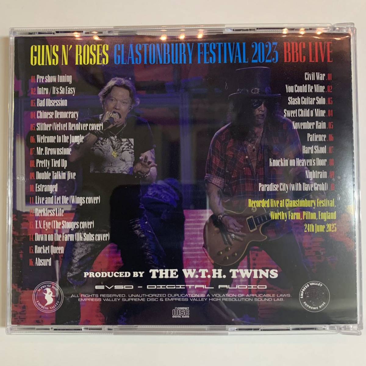 GUNS N'' ROSES / GLASTONBURY FESTIVAL「ピラミッド・アイ」(2CD) Empress Valley Supreme Disk サウンドボード！廉価盤！安いッ！_画像2