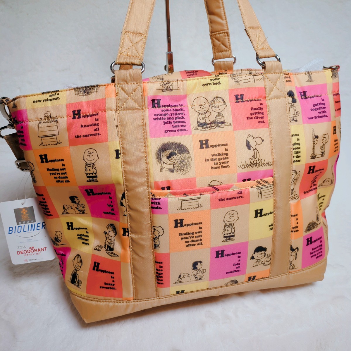  Roo tote bag Peanuts collaboration 2way mother's bag Mini bag, mat attaching 