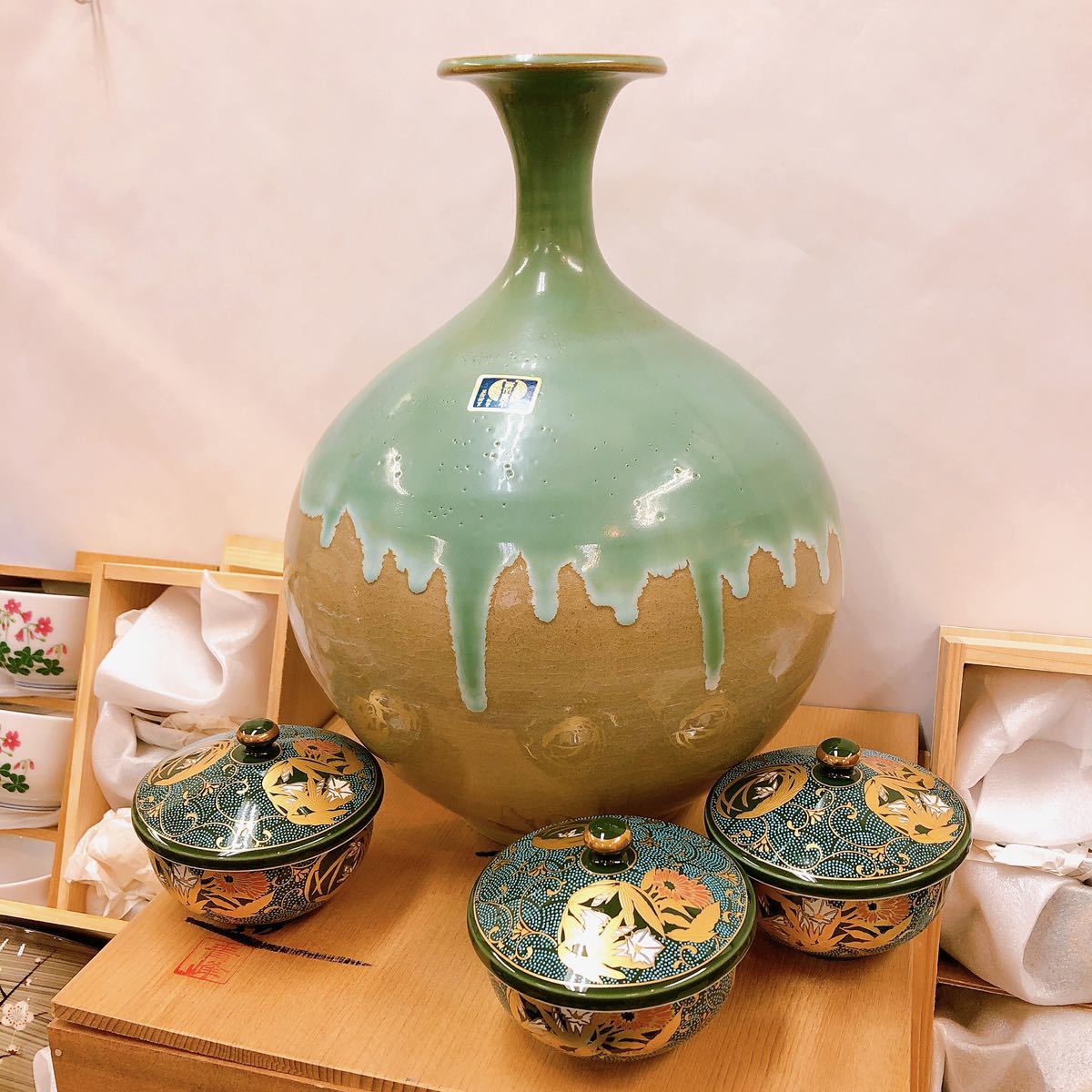 桐箱 木箱 和食器 大量 まとめて 九谷焼 有田焼 萩焼 銅 陶器 湯呑み