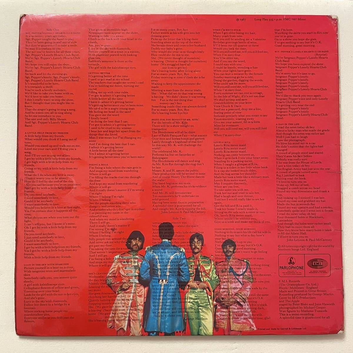1stプレス完品 特集記事付 UKorg MONO LP THE BEATLES SGT. PEPPERS LONELY HEARTS CLUB BAND UKオリジナル盤 PMC7027 ビートルズ レコード_画像2