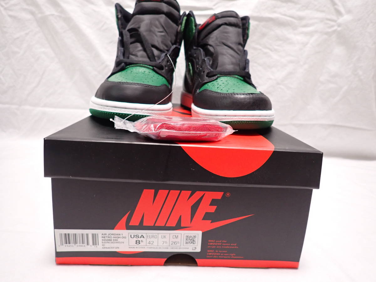 NIKE AIR JORDAN 1 RETRO HIGH OG BLACK PINE GREEN 555088-030 未使用_画像1