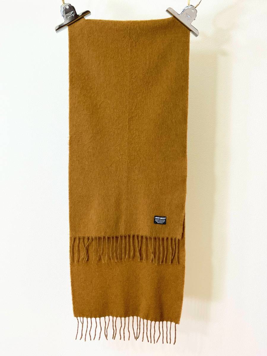  rare { Good Condition / England / Cashmere }70s 80s beautiful goods [ Britain made Brooks Brothers cashmere mustard muffler Vintage ]