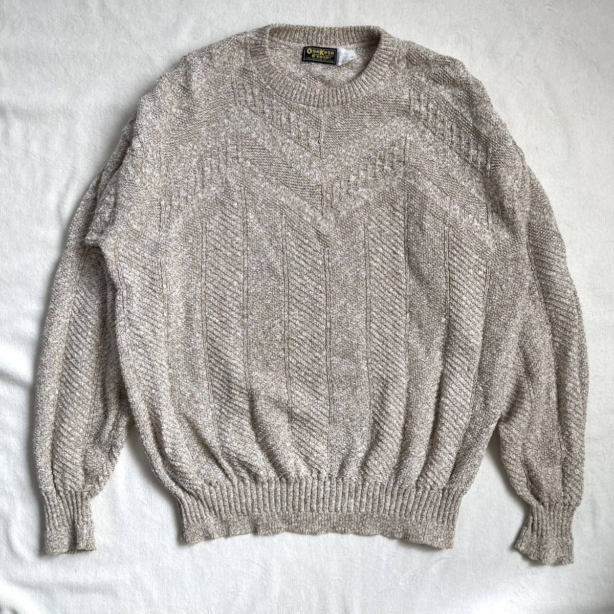 80s〜90s USA製 OSHKOSH B'GOSH コットンニットセーター オシュコシュビゴッシュ made in usa cotton sweaterクルーネックニット_画像2