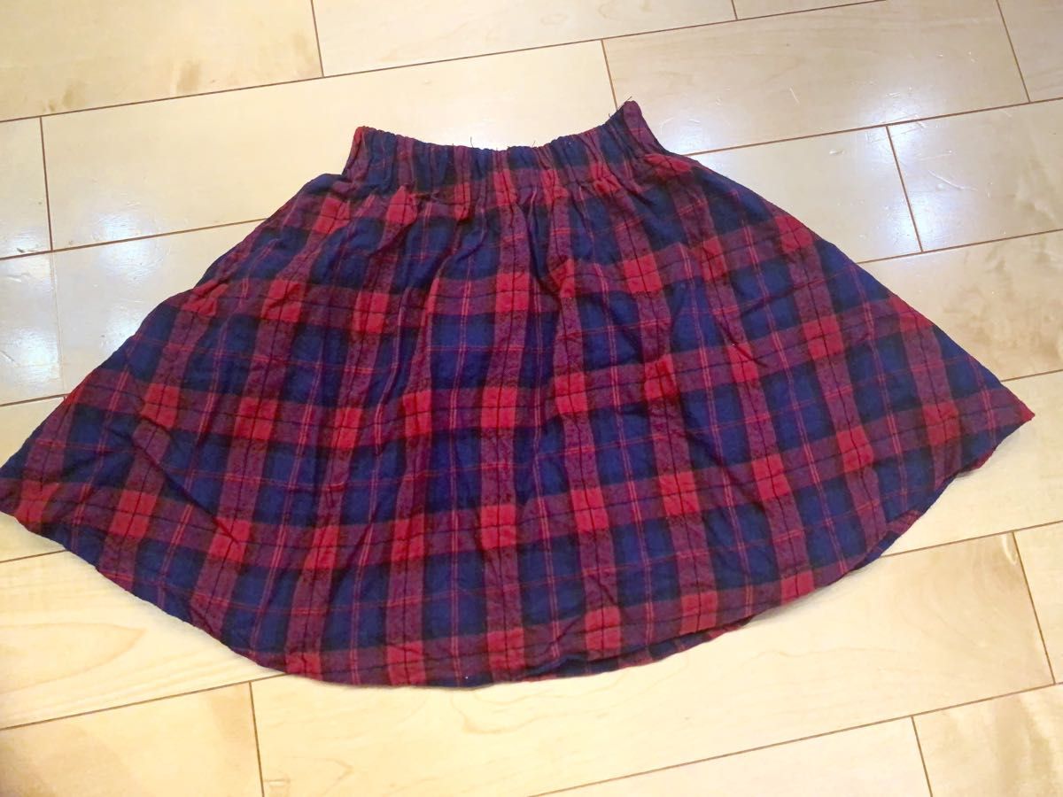 グローバル　ワーク　スカート　パンツ　チェック　XL