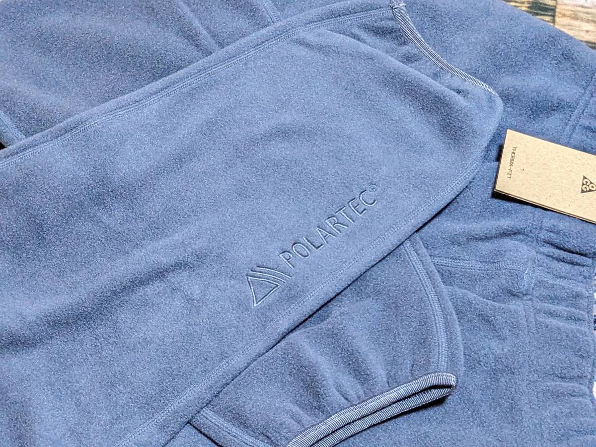 M NIKE ACG POLARTEC lady's fleece pants @16500 jpy inspection camp / outdoor mountain girl Pola Tec sweat navy / gray / navy blue 