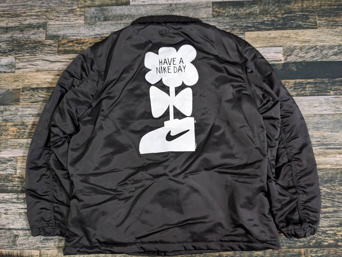 2XL NIKE 厚手シェル/裏ボア コーチジャケット @2万円 検 リバーシブル バックプリント フリース シェルパ HAVE A DAY ブラック/黒 XXL/3L_画像4