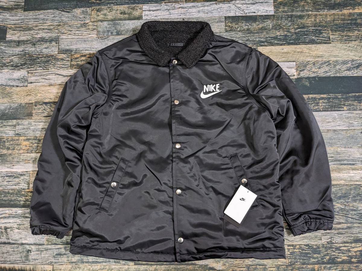 残少 4XL NIKE 厚手シェル/裏ボア コーチジャケット @2万円 検 リバーシブル バックプリント フリース シェルパ HAVE A DAY ブラック/黒 5L_画像2