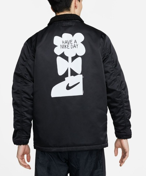 XL NIKE 厚手シェル/裏ボア コーチジャケット @2万円 検 リバーシブル フラワー バックプリント フリース シェルパ HAVE A DAY ブラック/黒_画像5