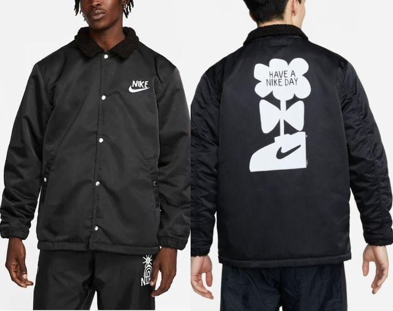 2XL NIKE 厚手シェル/裏ボア コーチジャケット @2万円 検 リバーシブル バックプリント フリース シェルパ HAVE A DAY ブラック/黒 XXL/3L_画像1