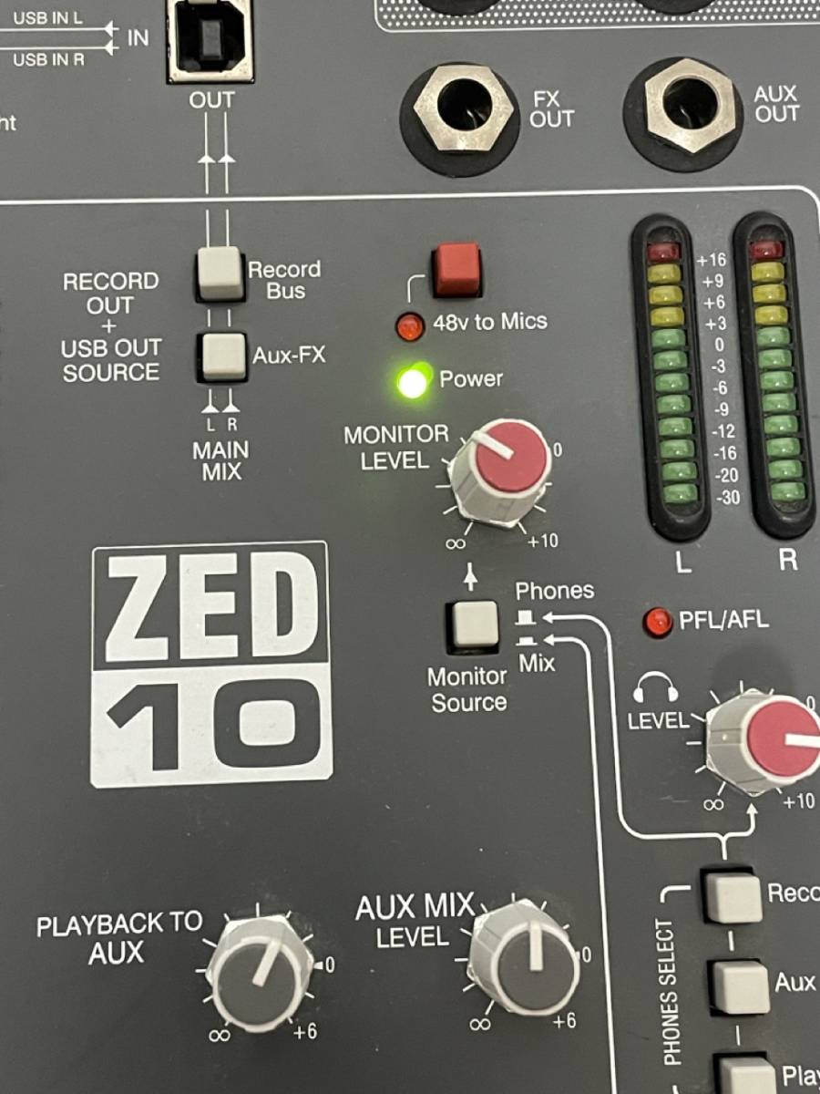 ALLEN&HEATH KORG ZED-10 アナログミキサー オーディオインターフェース 通電確認｜コルグ アレンアンドヒース レコーディング_画像5