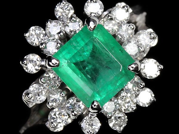 OZ9848T【1円～】新品【RK宝石】≪Emerald≫ 豪華絢爛! 極上エメラルド 大粒1.17ct! 極上ダイヤモンド 総計0.5ct Pt900 高級リング ダイヤ_画像1