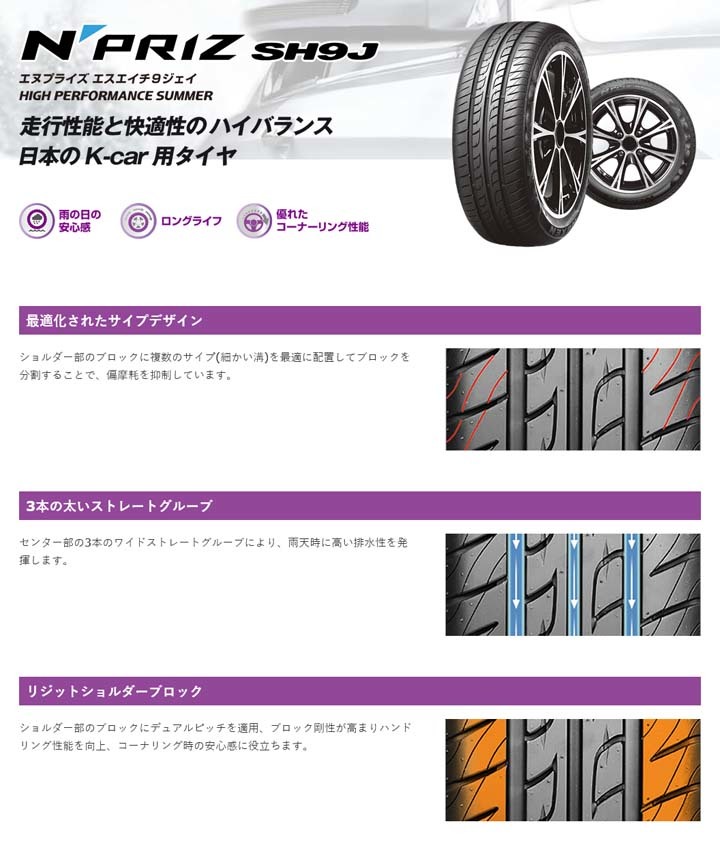 NEXEN ネクセン スタンダード N-PRIZ SH9J 155/65R13 73S サマータイヤ 2本_画像1