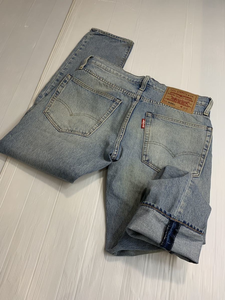 LEVI'S PREMIUM リーバイスプレミアム　HI-BALL ハイボール　加工デニム　クラッシュデニム　ジーンズ　パンツ　W30 約82cm BIG E デカタブ_画像9