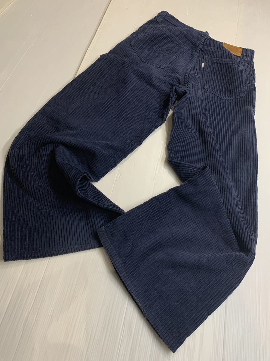 LEVI'S PREMIUM リーバイス　リーバイスプレミアム　RIBCAGE WIDE LEG 紺　コーデュロイ　BIG E ワイドパンツ　パンツ　W26 L30約72cm_画像6