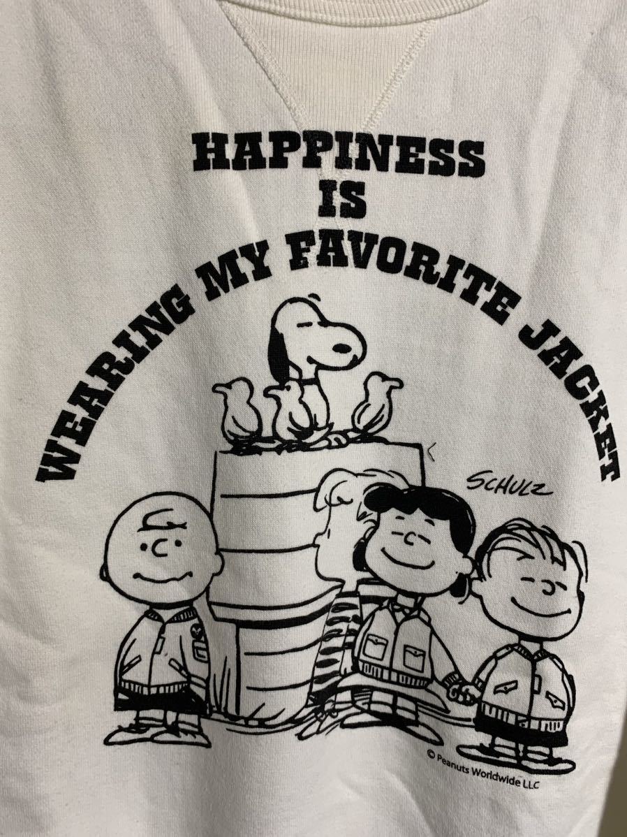 Buzz Rickson Sportswear Company バズリクソン　バズリクソンズ　SNOOPY スヌーピー　前Vステッチ　スウェット　トレーナー　白　L 東洋_画像5