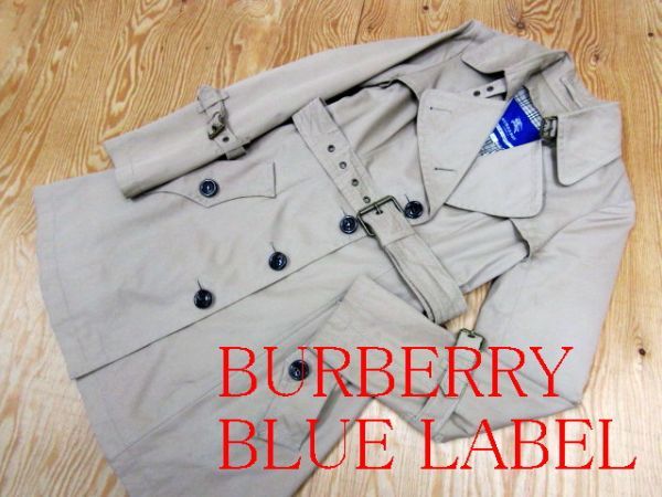 ★バーバリー Burberrys ブルーレーベル★レディース 裏ノバチェック デザインシングルトレンチコート★R51029007B_画像1