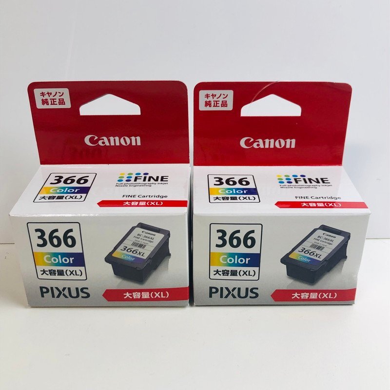 ICH【未使用品】 未使用 Canon キヤノン インク BC-366 純正 カラー 2個セット 〈88-231007-aa-2-ICH〉_画像1