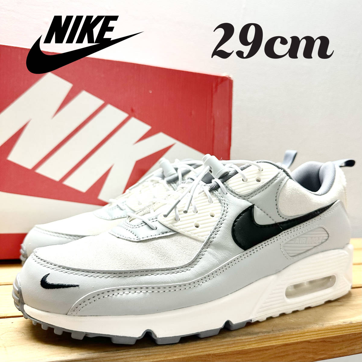 極美品 箱有 NIKE AIR MAX 90 SE LT SMOKE GREY ナイキ エア マックス 90 SE 29cm スニーカー dz5167-077_画像1