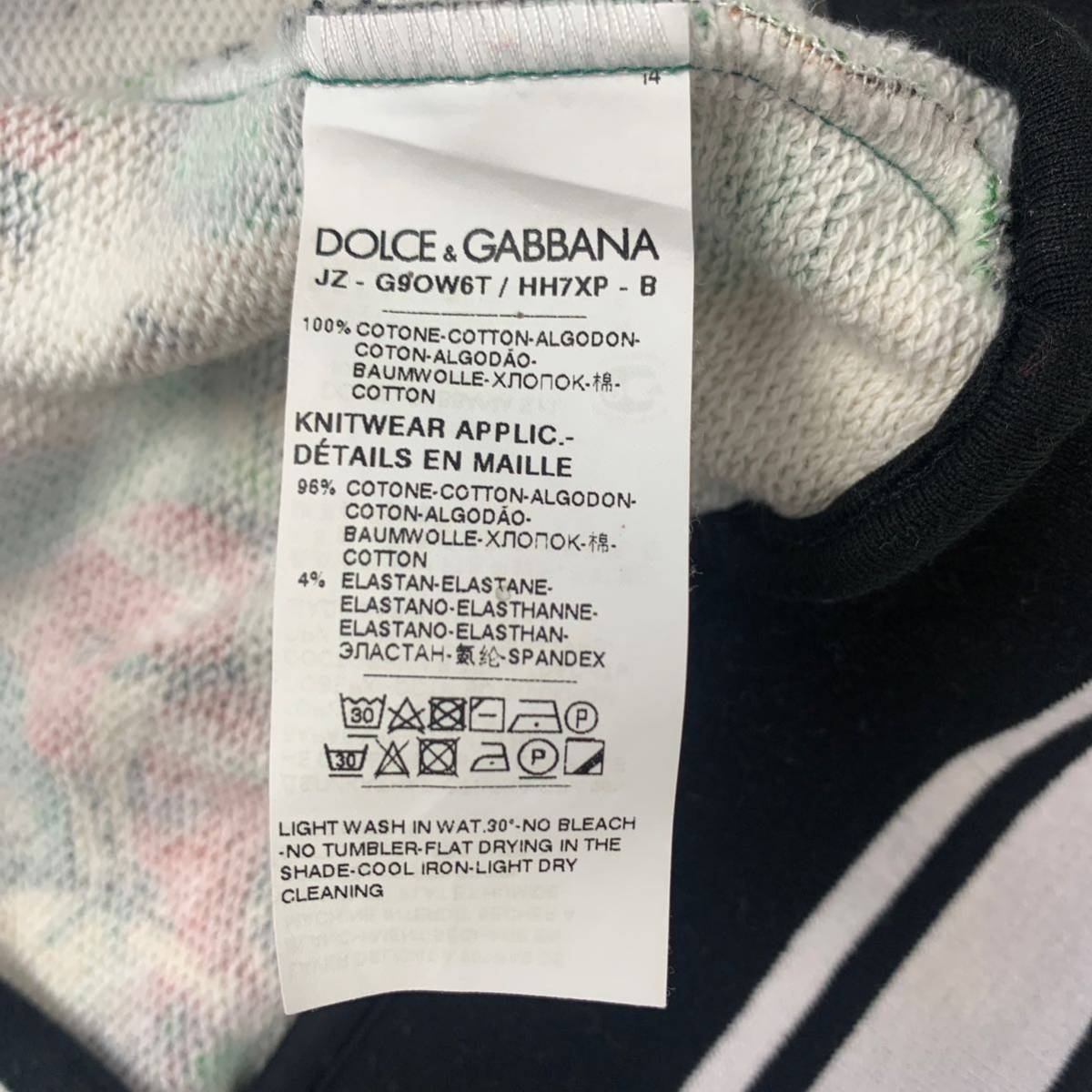 DOLCE&GABBANA ドルチェ＆ガッバーナ　クラウン　アニマル柄　スウェット　総柄　動物柄　王冠柄　48 L ロゴ　マルチカラー　長袖_画像8