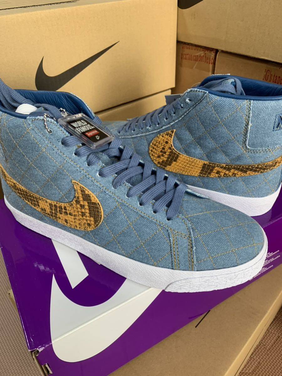 レア 国内正規品 Supreme Nike SB Blazer Mid Denim 26.5cm シュプリーム ナイキ SB ブレーザー ミッド デニム DX8421-400 US8.5 店舗購入_画像8