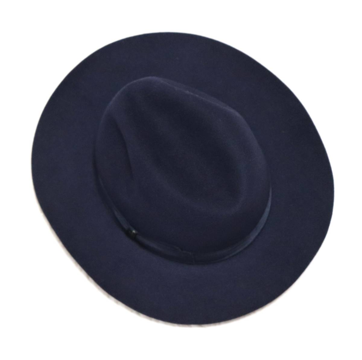 74,800円新品タグ付き【Borsalino ボルサリーノ 】厳選ラビット フェルトハット ワイドブリム 59 紺 v2180-1630_画像7