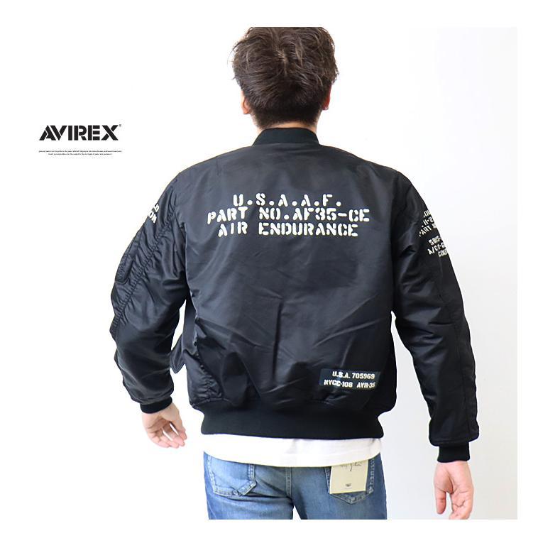 新品タグ付き【AVIREX アヴィレックス】STENCIL復刻モデル MA-1 リバーシブルフライトジャケット 黒 L v3890