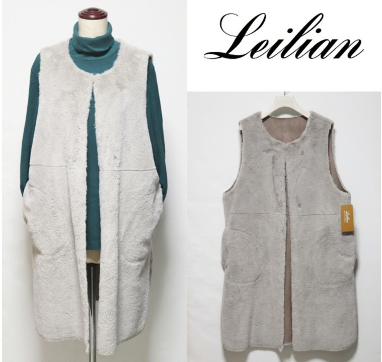 激安/新作 新品タグ付き【Leilian レリアン】ふっくら暖かい ボアノー