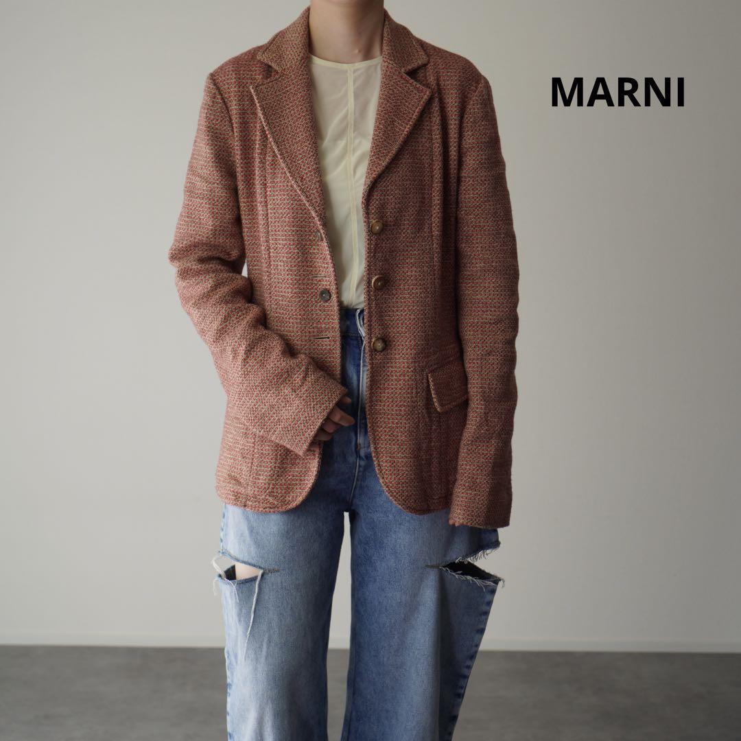 かわいい新作 ウールブレンド ジャケット ツイード マルニ MARNI 美品