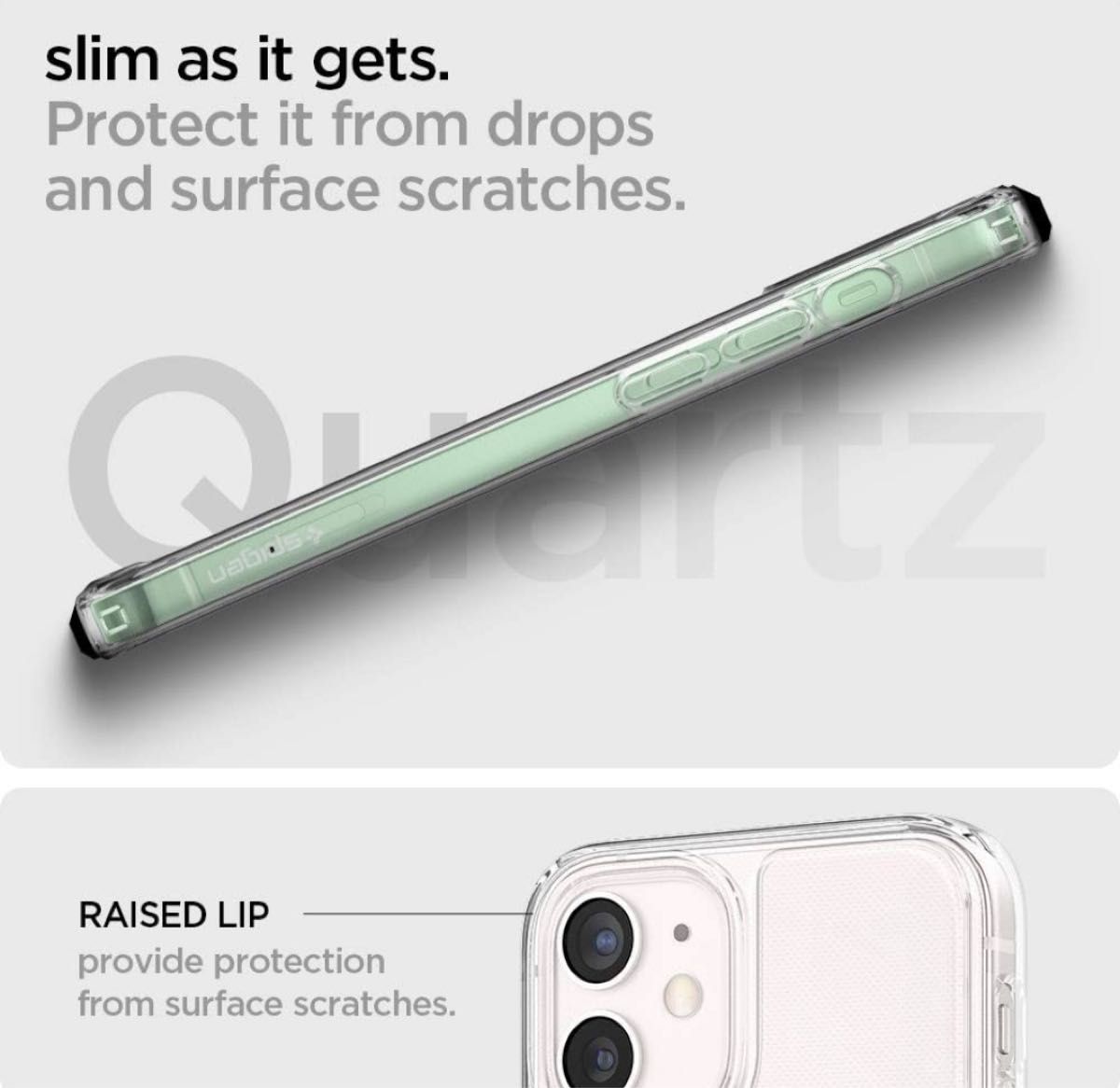 iPhone 12 mini ケース クリア 9H背面　クリスタルクリア　 強化ガラス