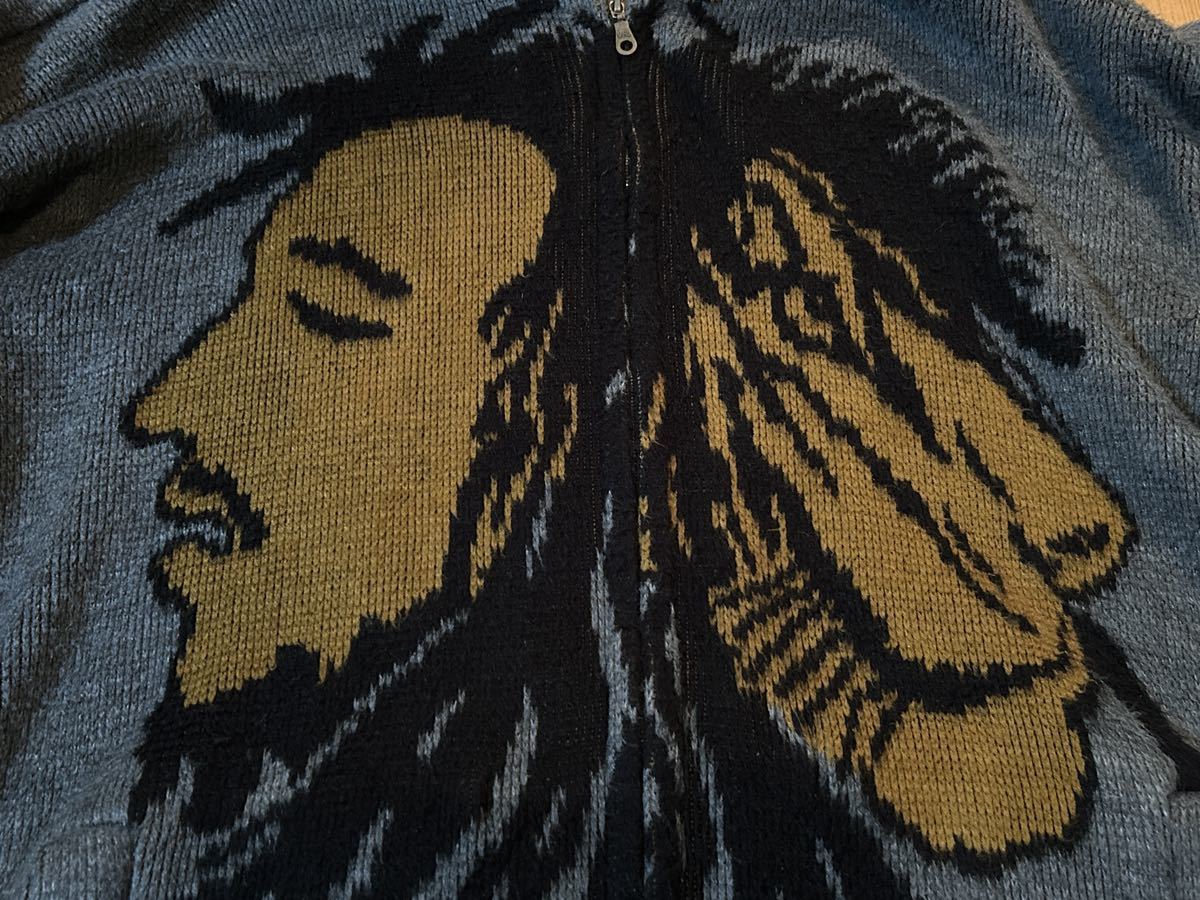 XL Yari Artesanias Bob Marley вязаный Parker свитер Bob ma- Lee Vintage Vintage общий рисунок Reggae Reggae Rastala старт 