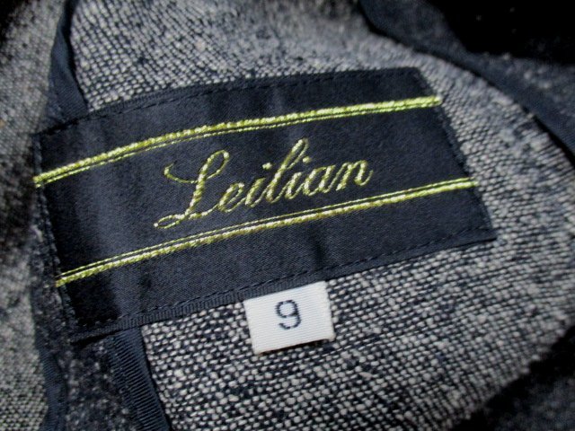 e896　レリアン　Leilian　シルクジャケット　絹100％　サイズ9　グレー　71-8_画像6