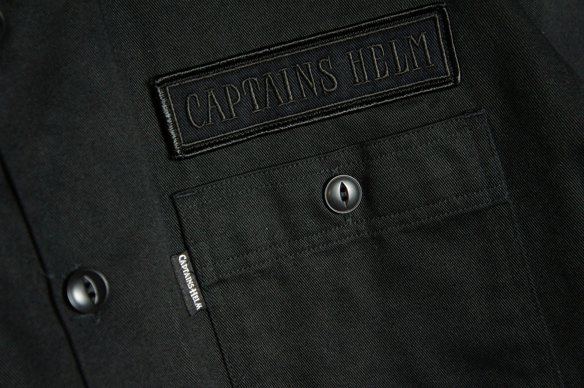 CAPTAINS HELM キャプテンズヘルム コットン バックプリント シャツ ジャケット ブラック黒506N_画像3