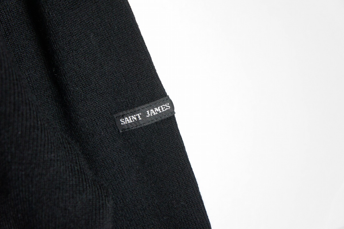 美品 SAINT JAMES セントジェームス ウエッソン バスクシャツ ニット セーター プルオーバー GEMINI SYSTEM フランス製 黒1024N_画像4