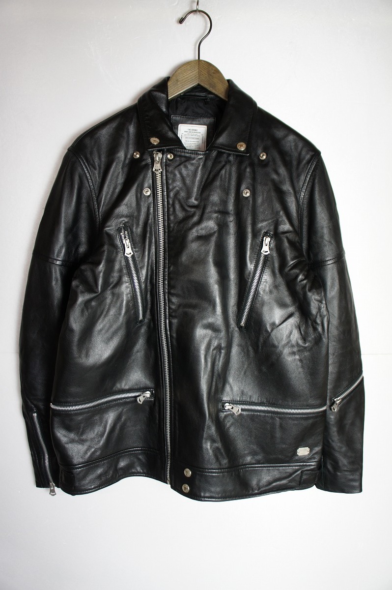 21AW CRIMIE クライミー W RIDERS LAMB LEATHER JACKET ラム レザー ダブル ライダース ジャケット XL黒811M_画像2