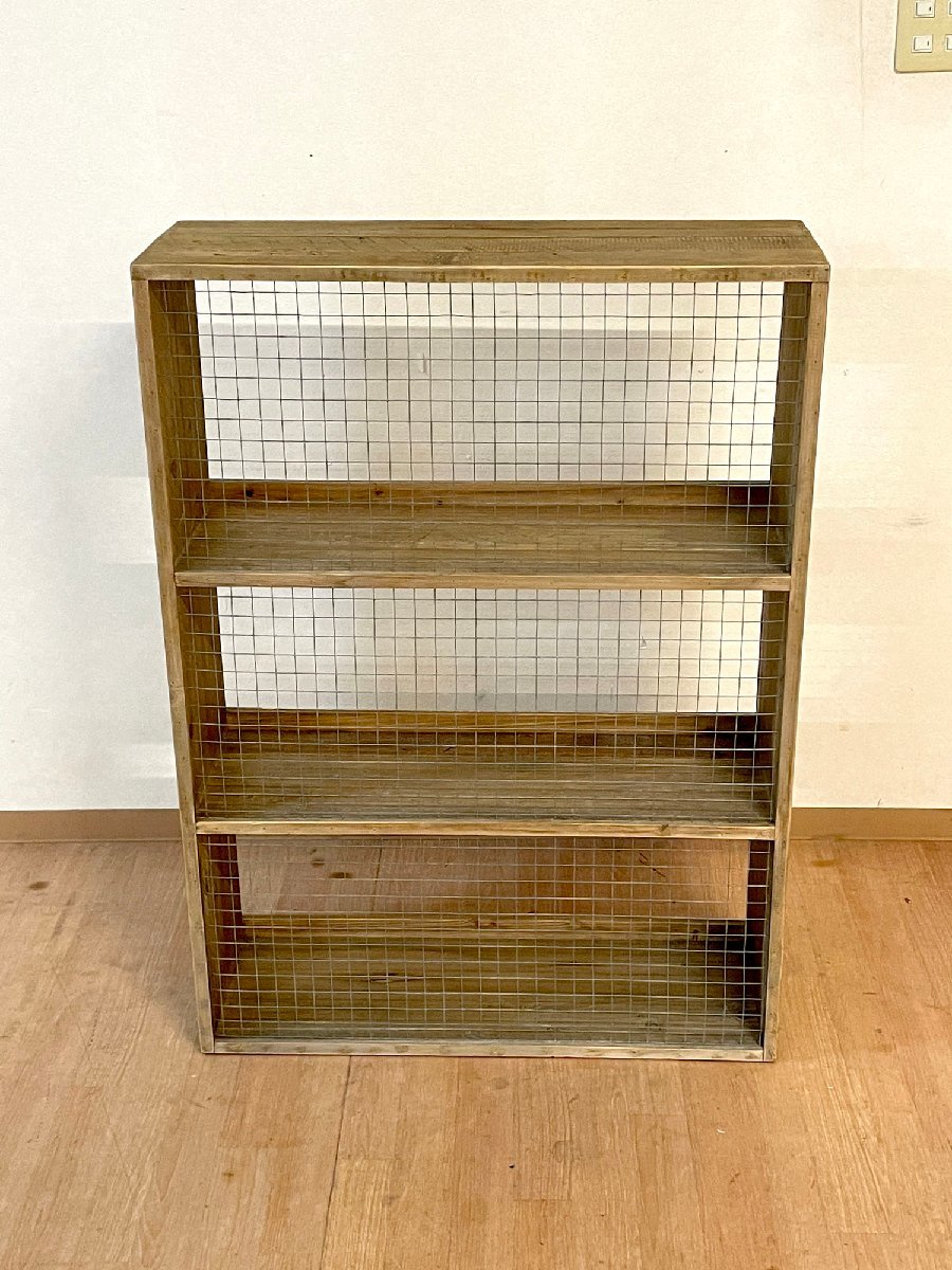 [ Fukuoka ]W800 antique processing shelves * display shelf * bookcase *W800 H1105 D280* model R exhibition goods *BR3719_Kh