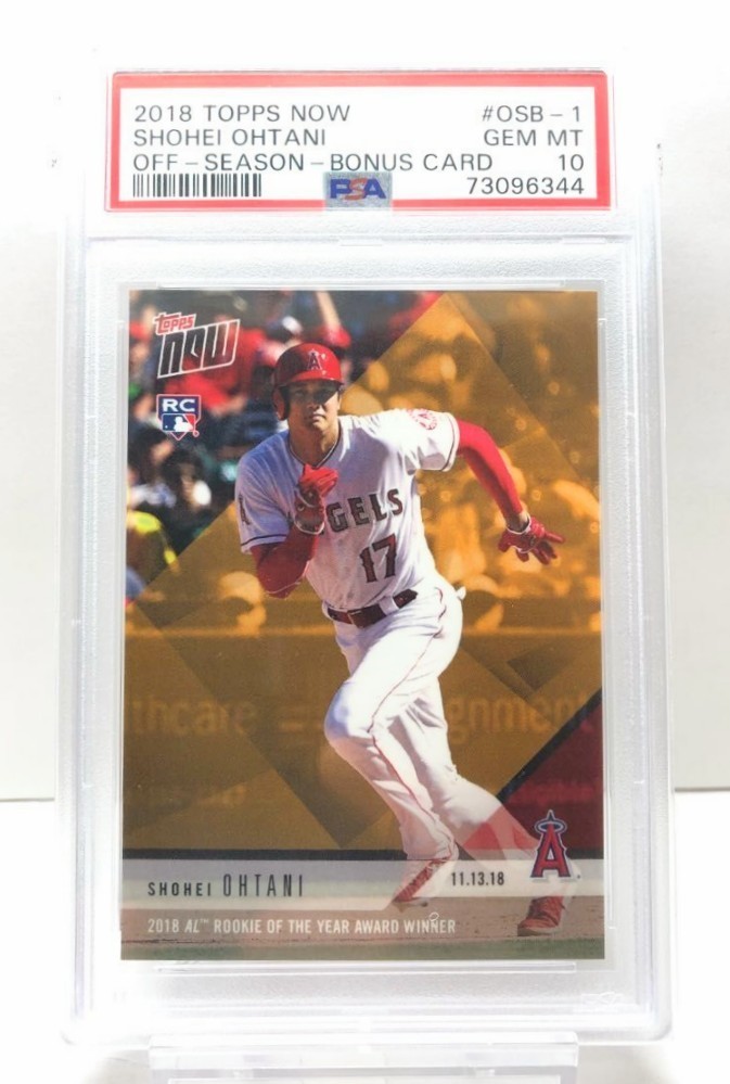 希少【PSA10 鑑定済】大谷翔平 2018 Topps Now ア・リーグ 新人賞 新人王 ゴールド#OSB-1 RC ルーキー WBC MVP 侍ジャパン Shohei Ohtani