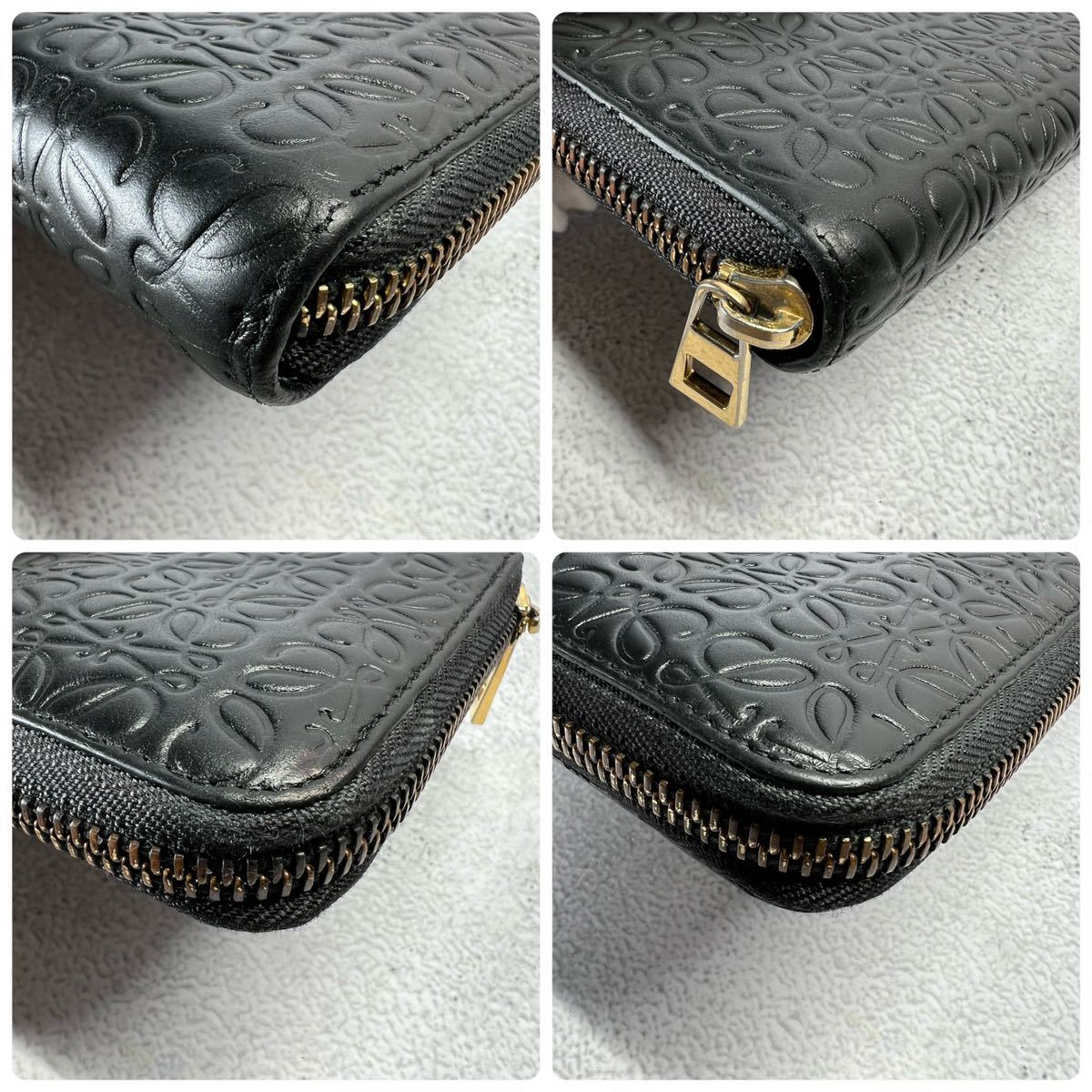 美品】ロエベ LOEWE リピート アナグラム 長財布 ラウンド 美品】ロエベ LOEWE リピート アナグラム 長財布 ラウンド
