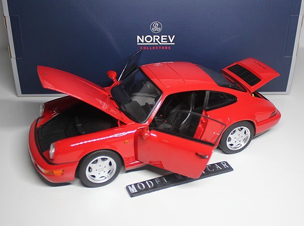 入手困難 赤 限定品 NOREV 1/18 ポルシェ Porsche 911 964 Carrera 2 1990 新品 ノレブ