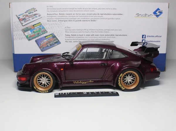 ▲入手困難！限定品！Solido 1/18 ポルシェ Porsche 911 964 RWB RAUH-Welt Purple 新品ミニカー