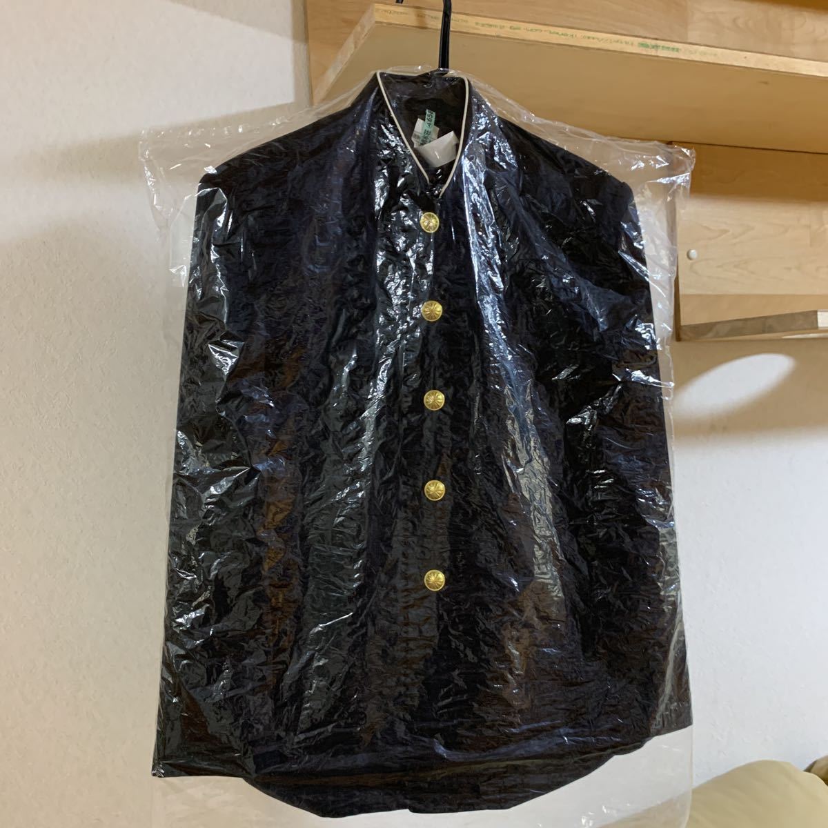 学生服 学ラン 160A 男子 Kanko SHOULDER FREEカンコーショルダーフリー上着 標準型学生服 黒 中古_画像9