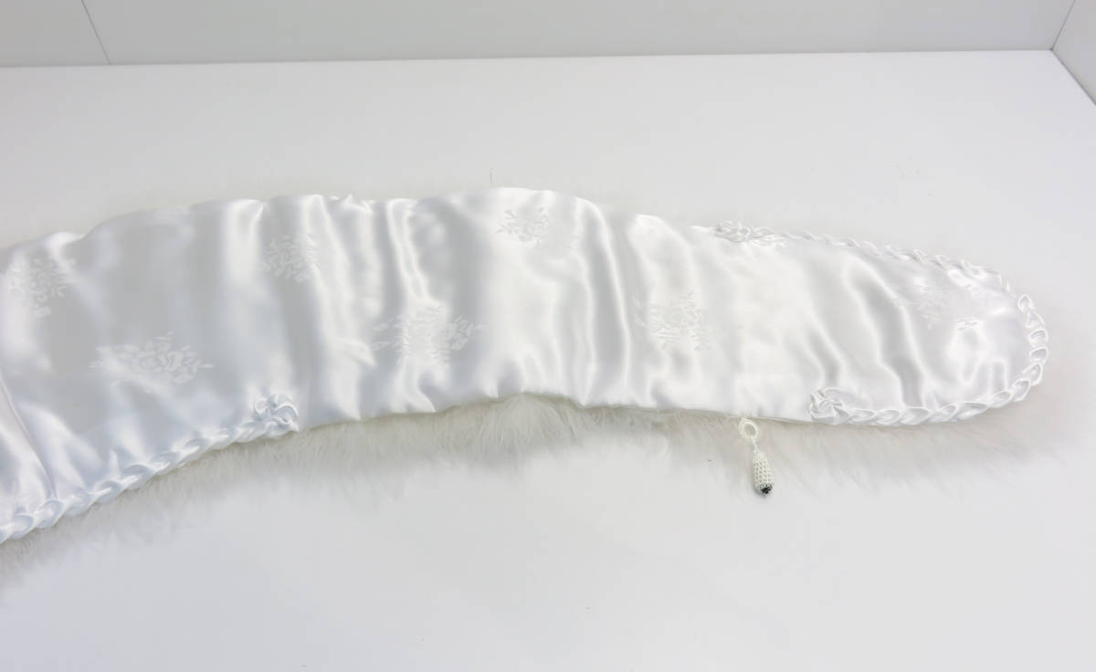☆フェザーショール 羽毛 約131㎝ ホワイト系 着物 振袖 成人式 和装小物 レディースの画像8