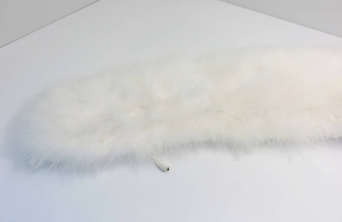 ☆フェザーショール 羽毛 約131㎝ ホワイト系 着物 振袖 成人式 和装小物 レディースの画像5