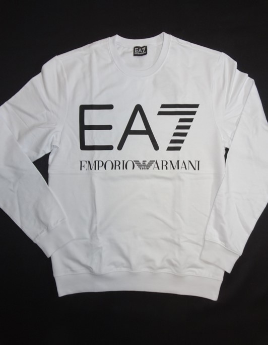 エンポリオ アルマーニ EMPORIO ARMANI トレーナー　スウェット　ビッグロゴ 　白　 Lサイズ EA7_画像1