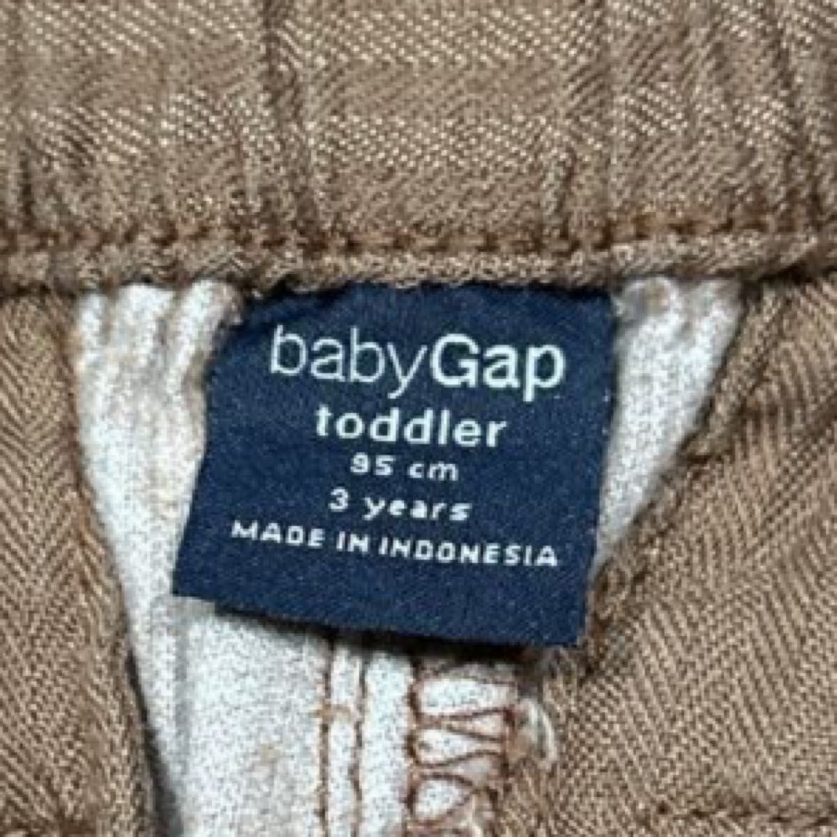 【baby GAP】(USED)ブラウン エスニック風柄 コーデュロイショートパンツ カボチャパンツ 95cm